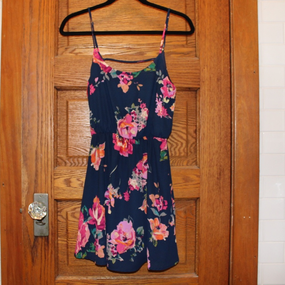 Floral Navy Blue Dress